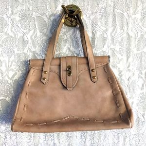 Vintage Tan Leather Guild Creations Handbag Purse